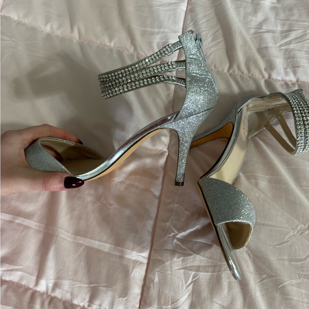 Sparkling Silver Rhinestone Heels - Picture 3 of 10
